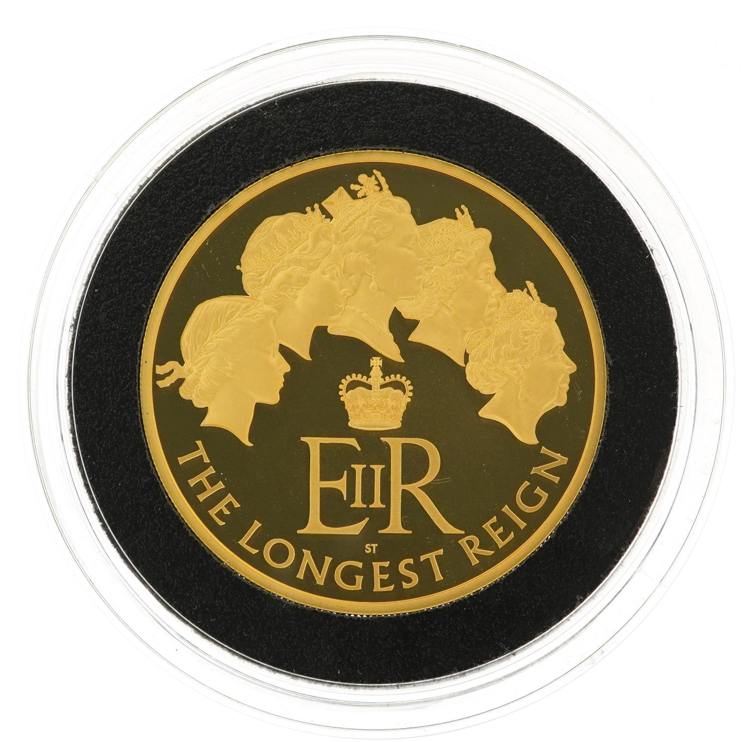 Elizabeth II 2015 five ounce gold proof coin by The Royal Mint commemorating The Longest Reigning - Image 2 of 4