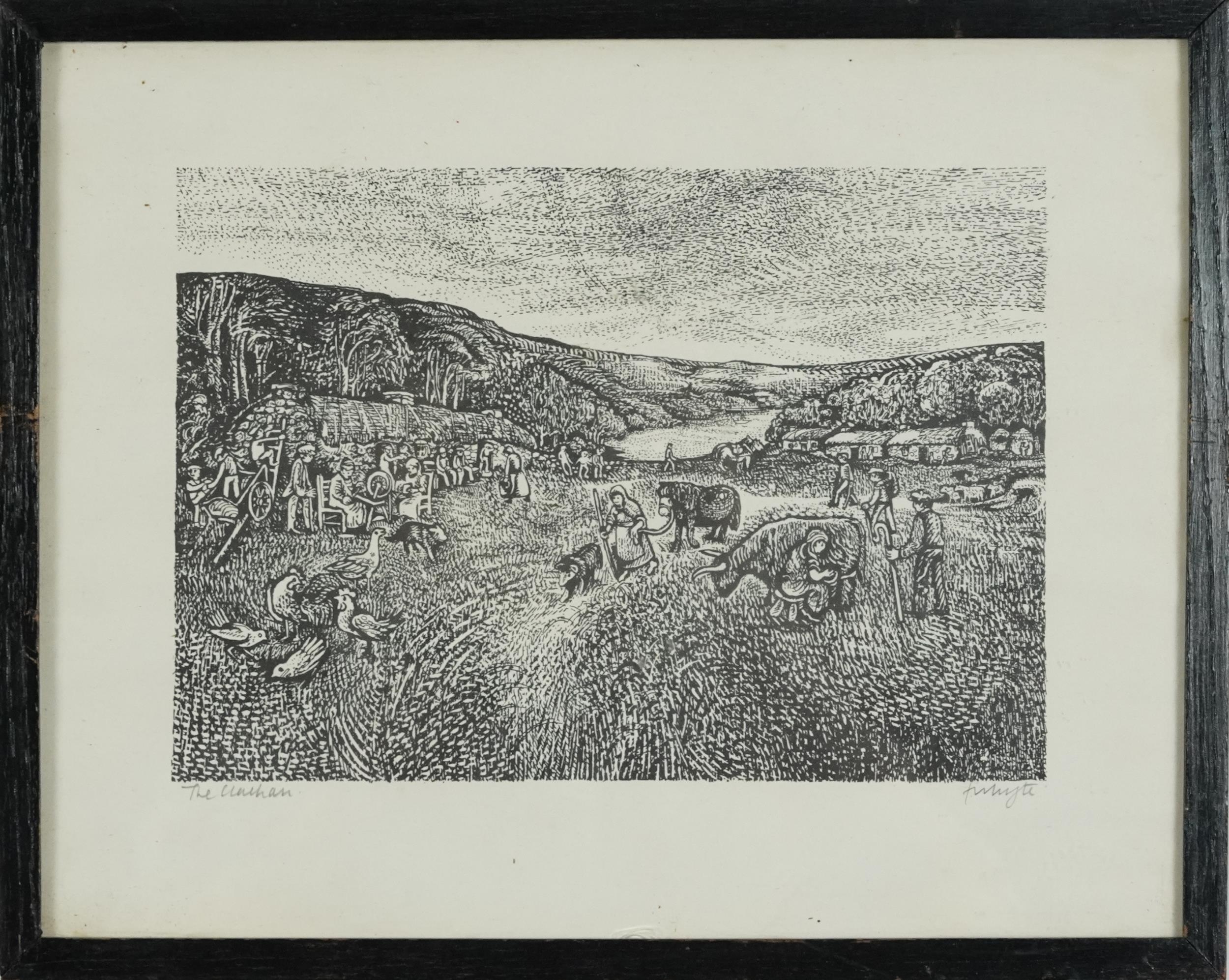 Edna Whyte - Highland Life, four pencil signed woodcuts, framed and glazed, each 30cm x 23cm - Image 13 of 20
