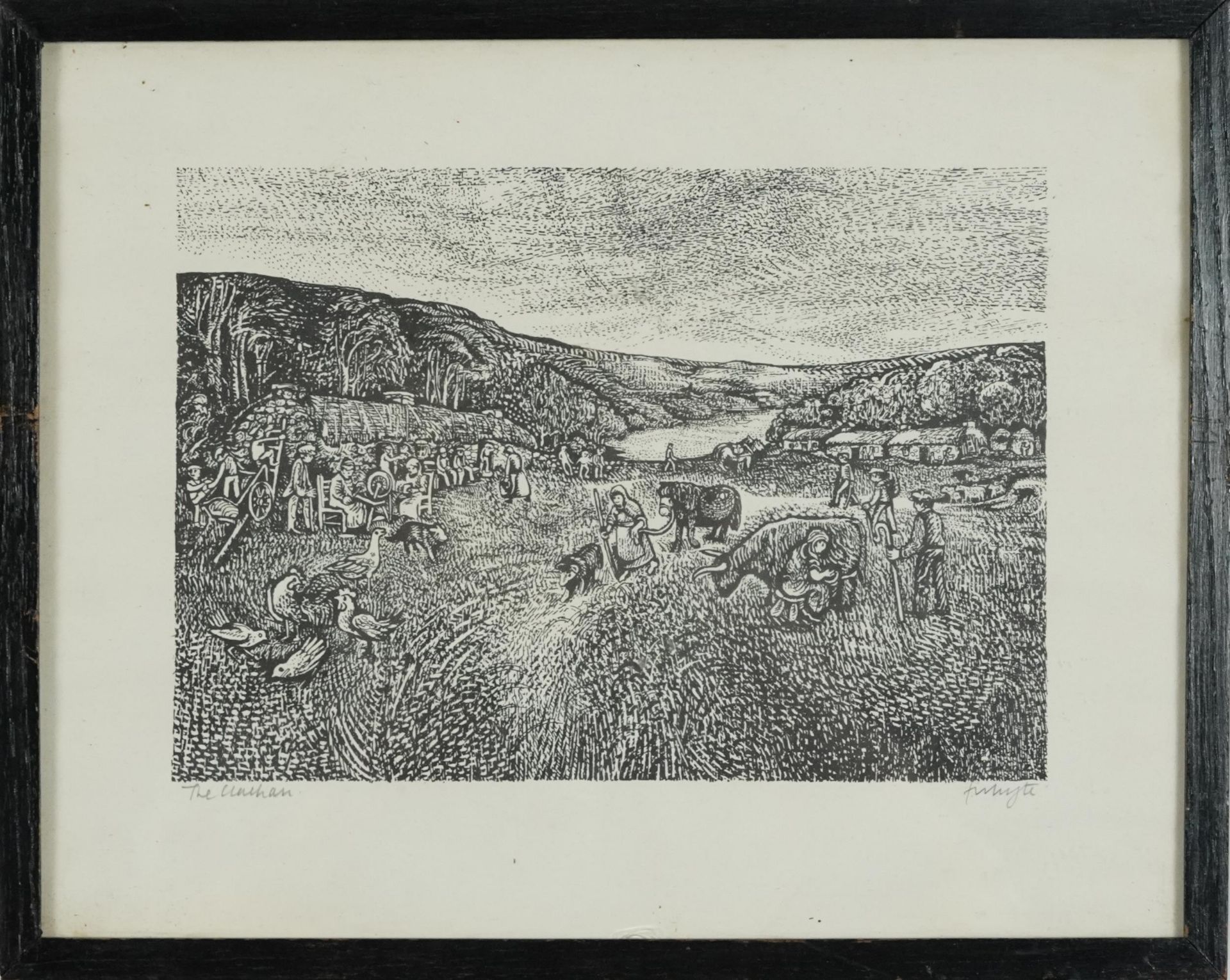 Edna Whyte - Highland Life, four pencil signed woodcuts, framed and glazed, each 30cm x 23cm - Bild 13 aus 20