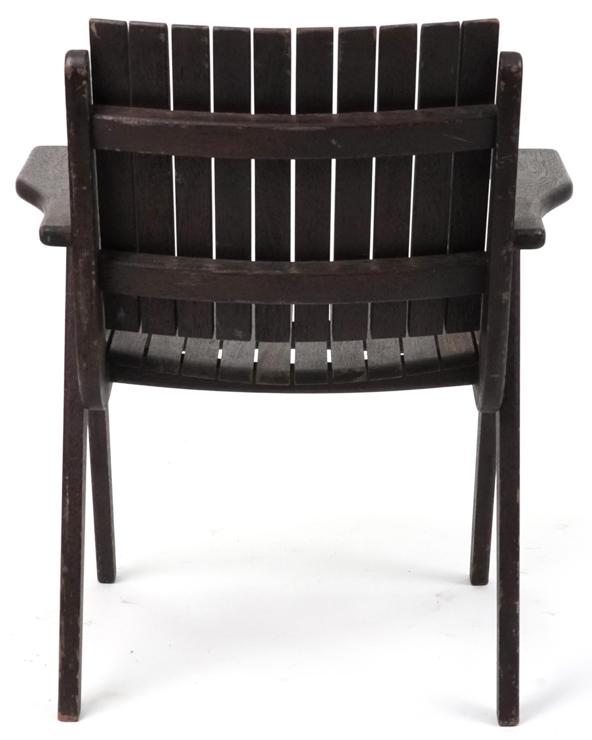 Autoban, stained teak slice chair, 81cm high - Image 4 of 4