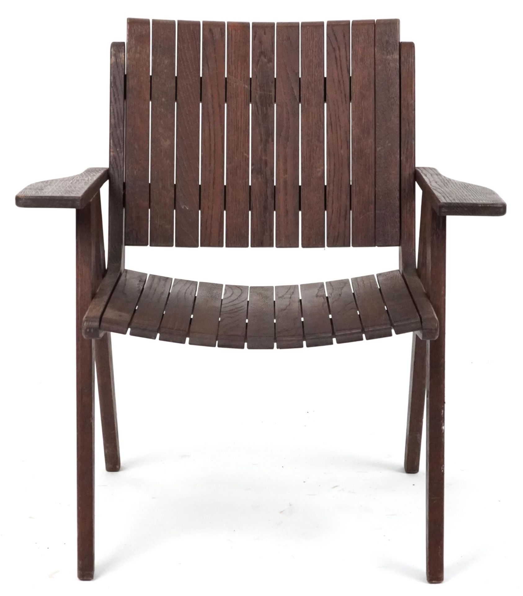 Autoban, stained teak slice chair, 81cm high - Bild 2 aus 4