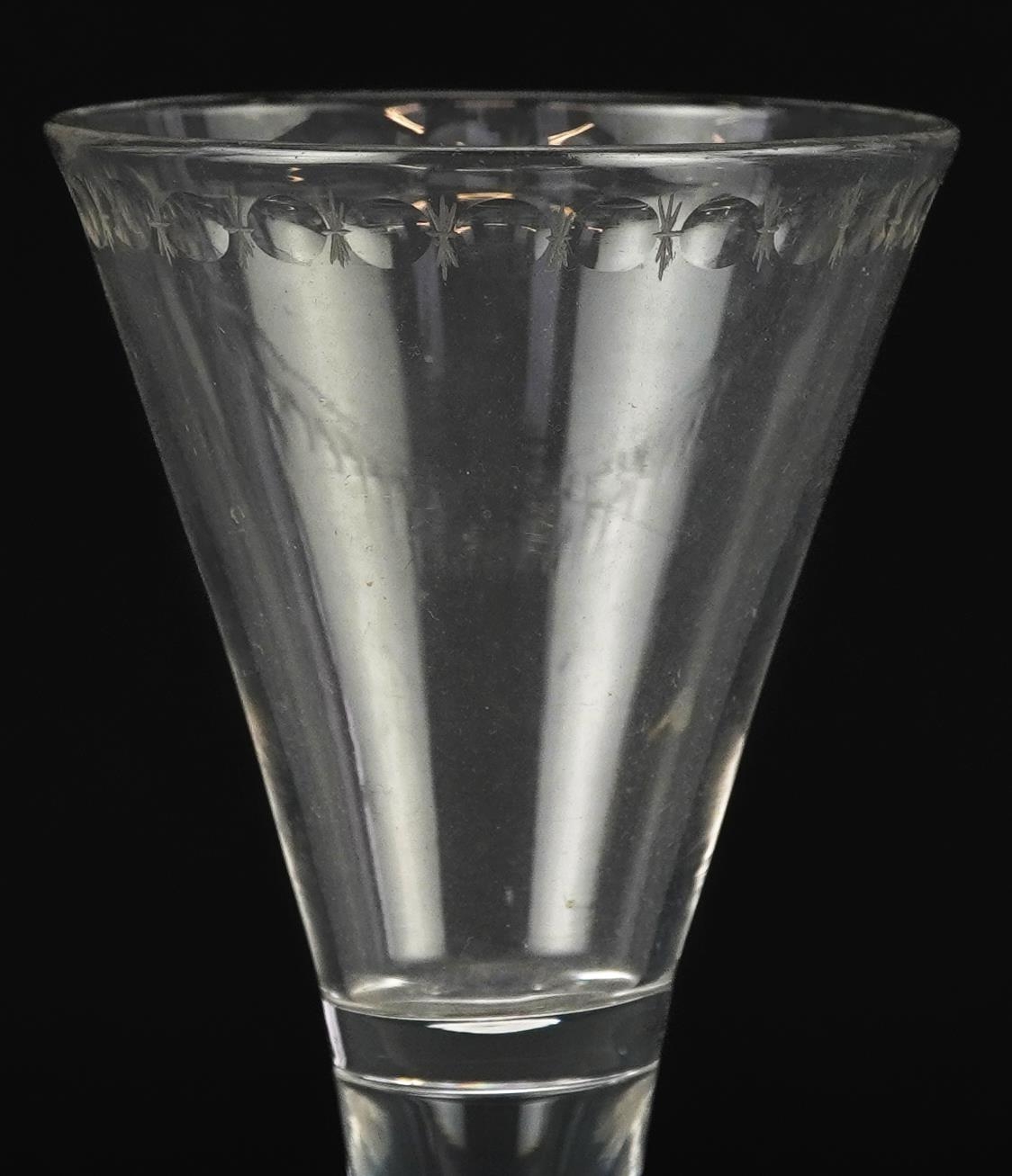 18th century excise wine glass with hollow stem, 15cm high - Image 2 of 4