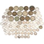 British pre decimal, pre 1947 coinage including half crowns and shillings, 320g