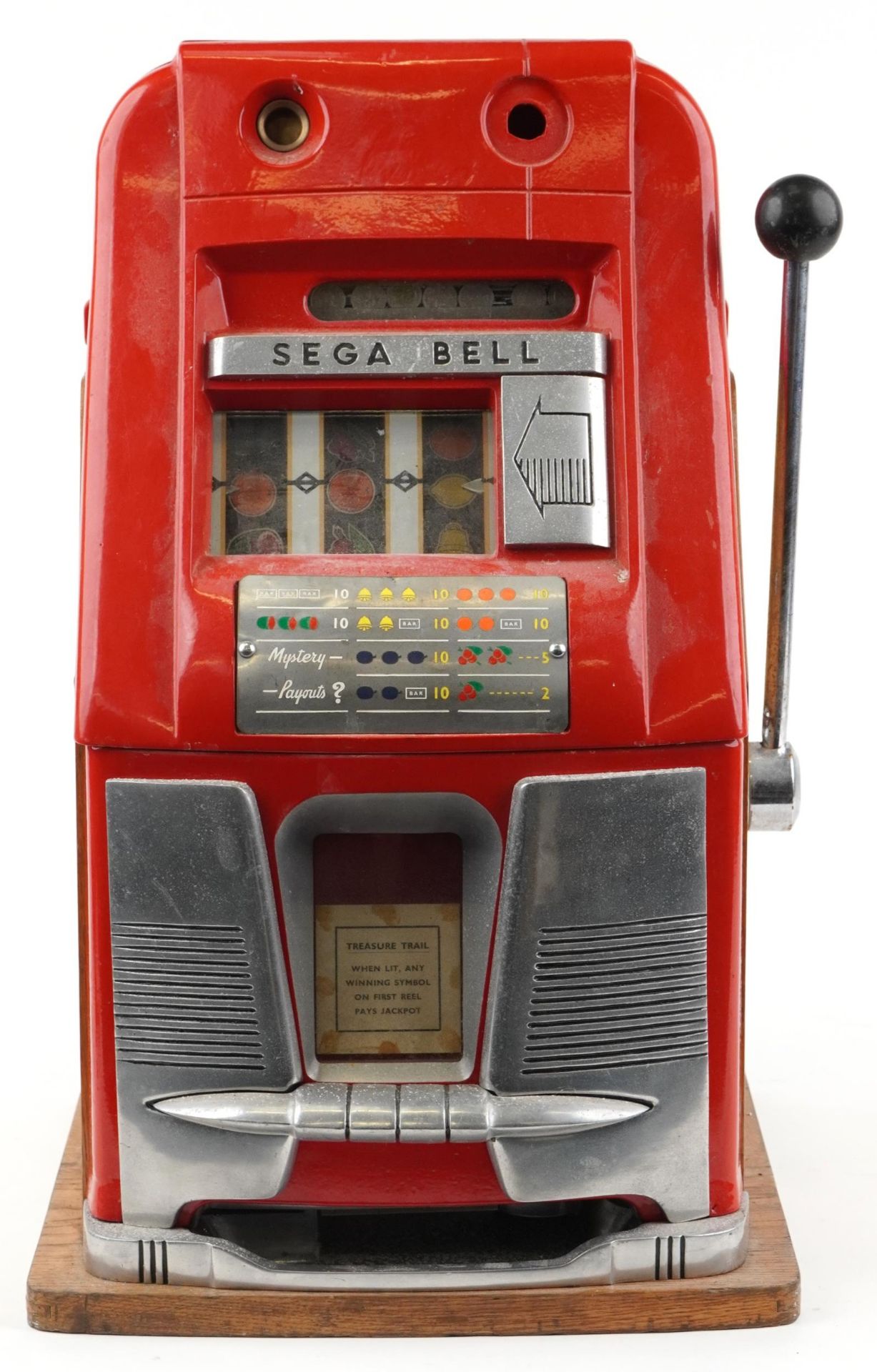 Vintage Sega Bell one armed bandit slot machine, 67cm H x 40cm W x 40cm D - Bild 2 aus 4