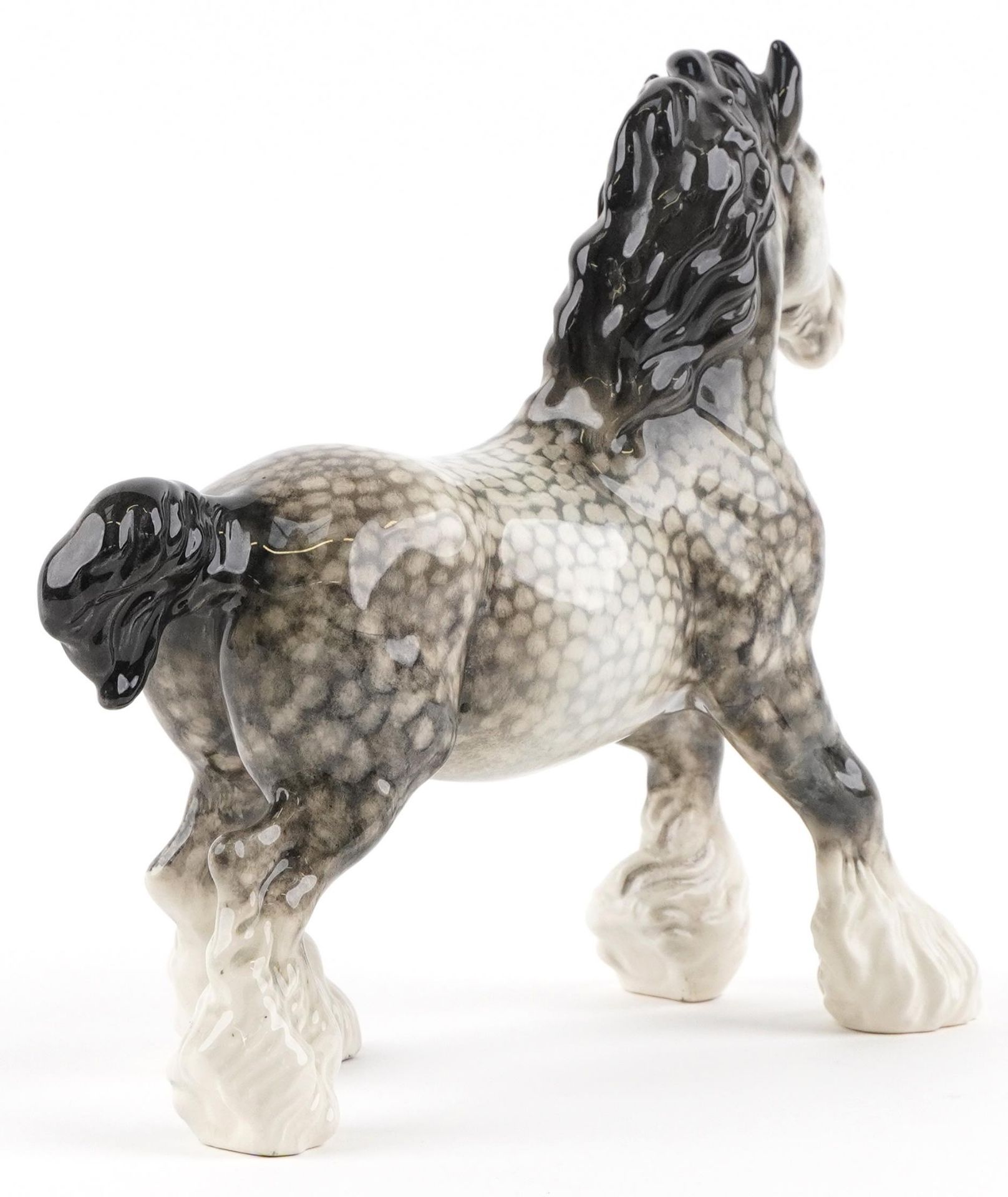 Beswick Rocking Horse Grey cantering Shire horse, 26cm in length - Image 2 of 4