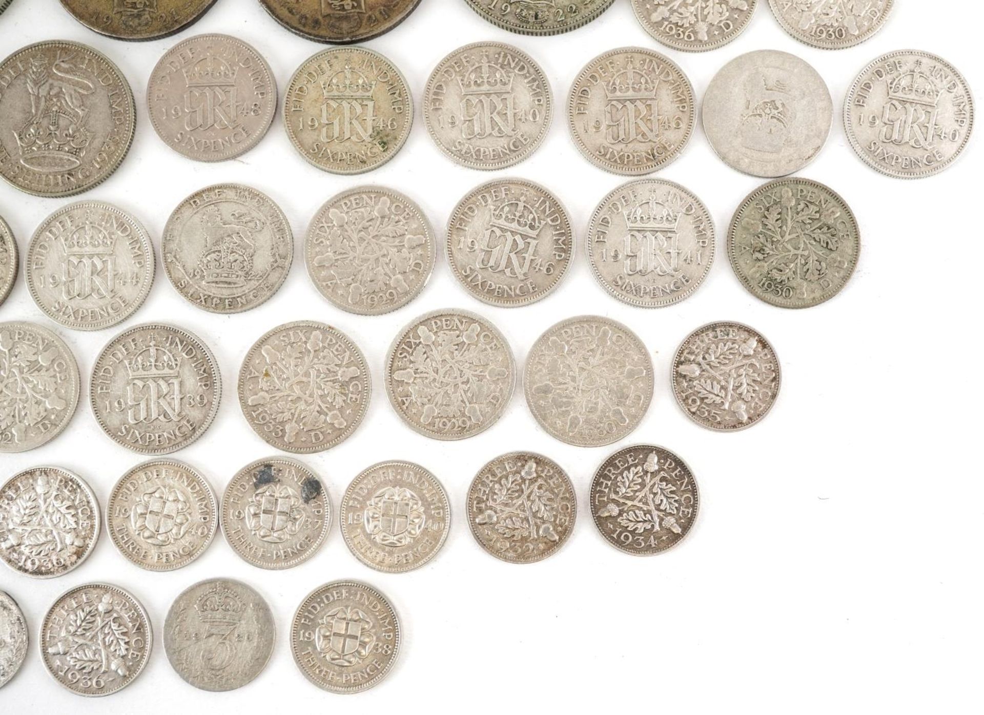 British pre decimal, pre 1947 coinage including half crowns and shillings, 320g - Bild 10 aus 10