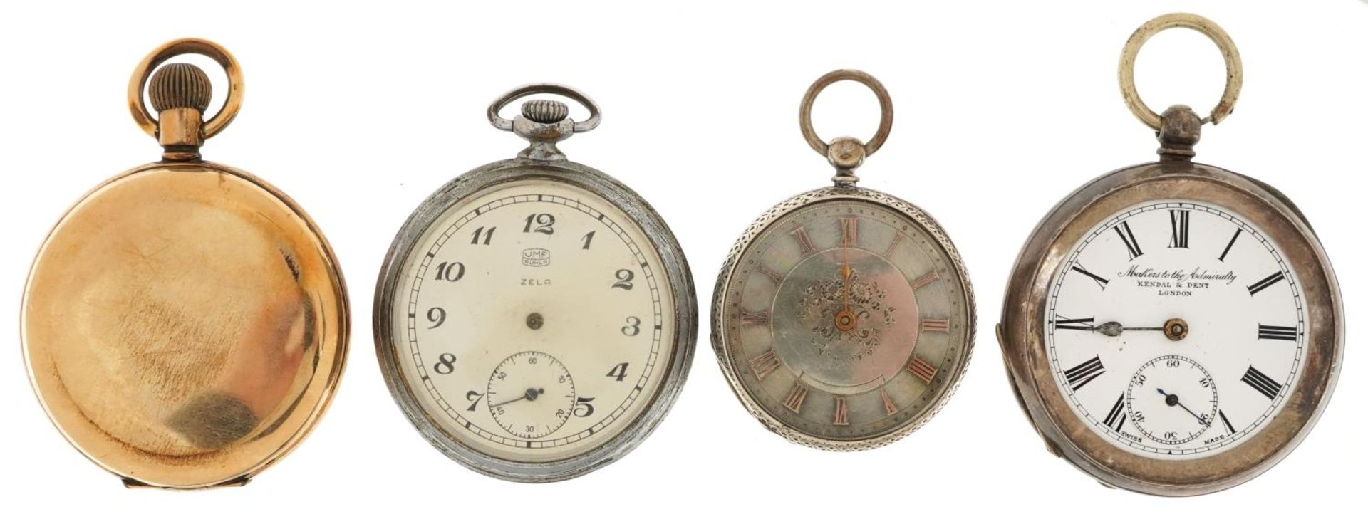 Four pocket watches including a gentlemen's silver Kendal & Dent open face pocket watch, ladies - Image 2 of 7