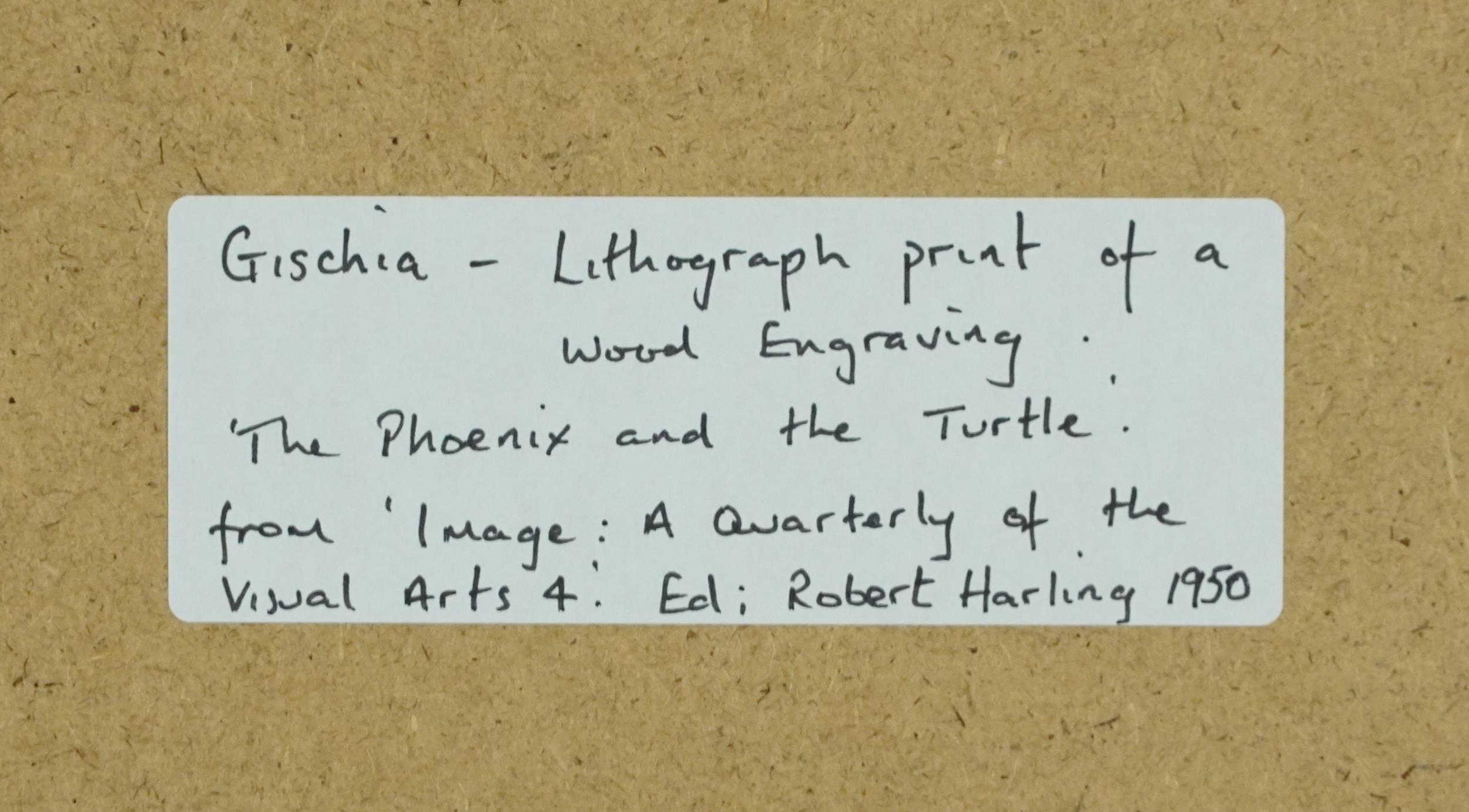 Gischia - The Phoenix and the Turtle, lithographic print of a wood engraving inscribed Image: A - Image 4 of 4