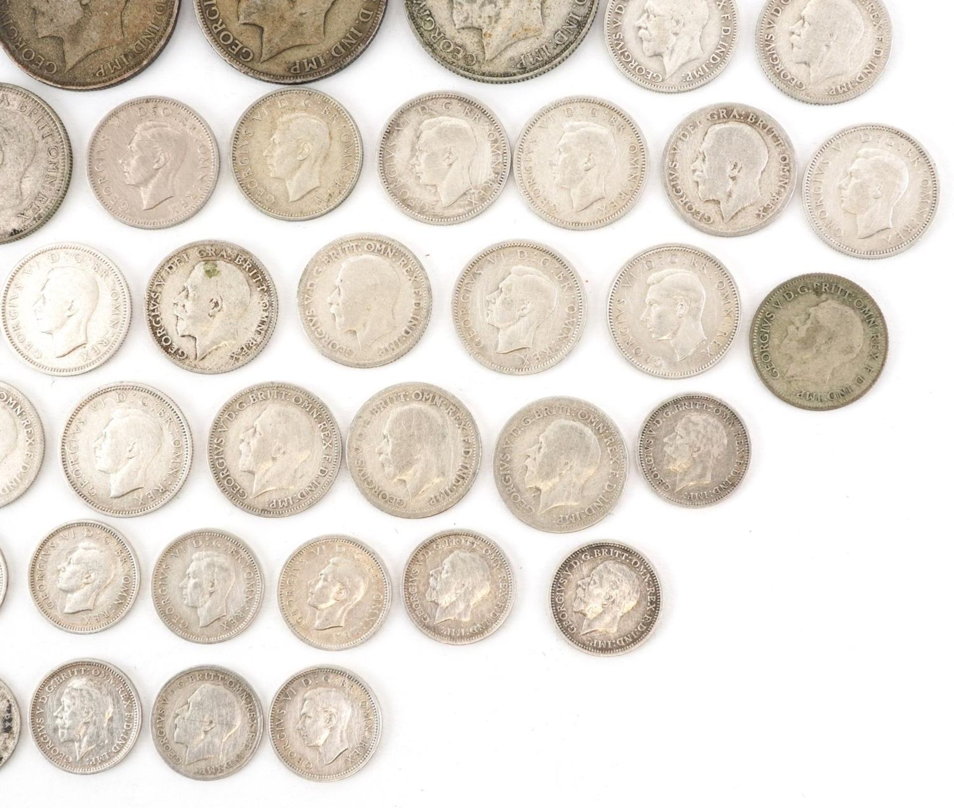 British pre decimal, pre 1947 coinage including half crowns and shillings, 320g - Bild 5 aus 10