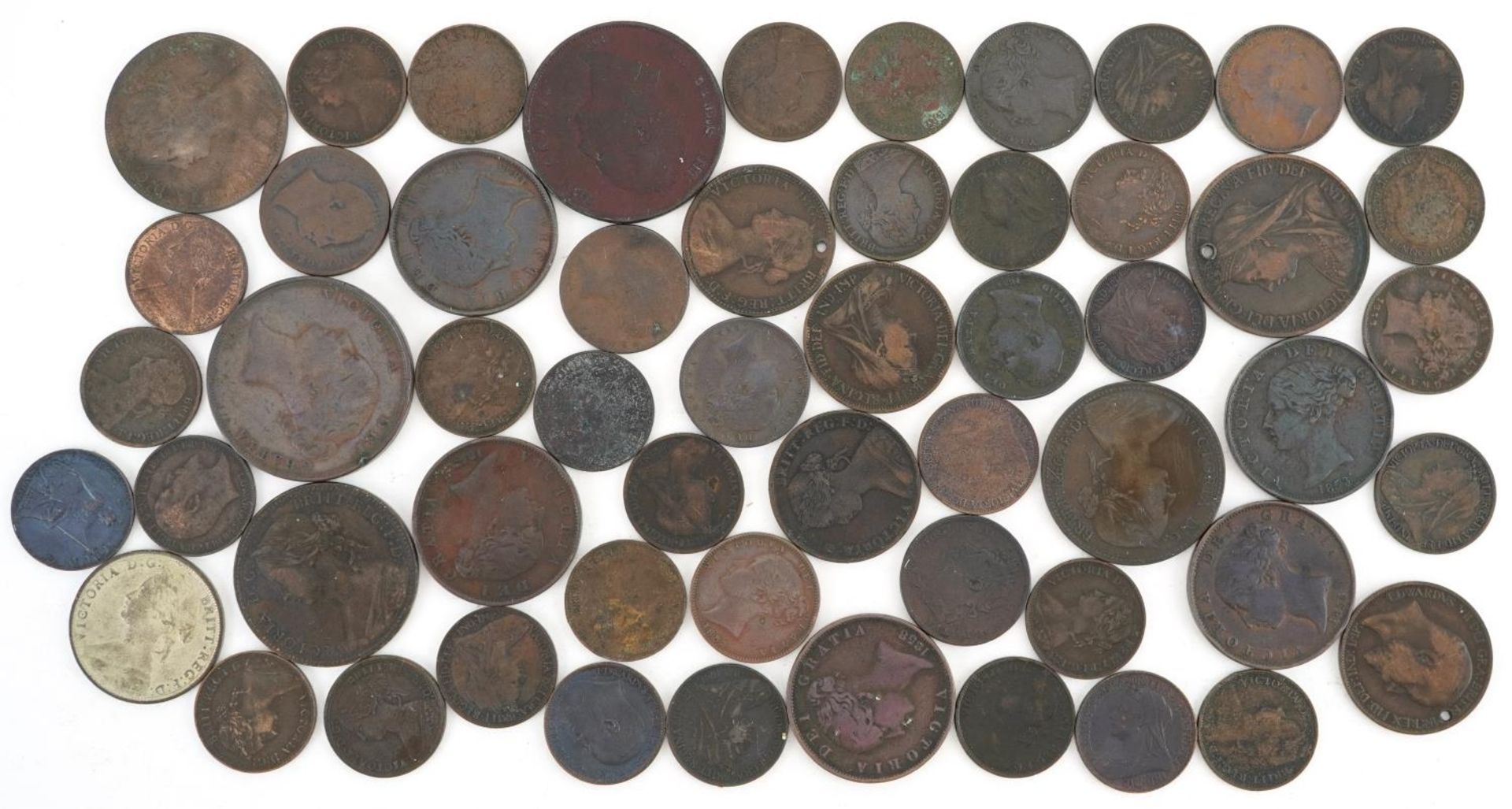 William IV and later British copper coinage including pennies, half pennies and farthings - Bild 6 aus 10