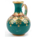 Attributed to Samuel Allcock & Sons, Victorian Gothic Revival handled jug gilded with stylised