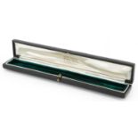 John Donald Goldsmith & Silversmiths London jeweller's bracelet box, 21cm in length