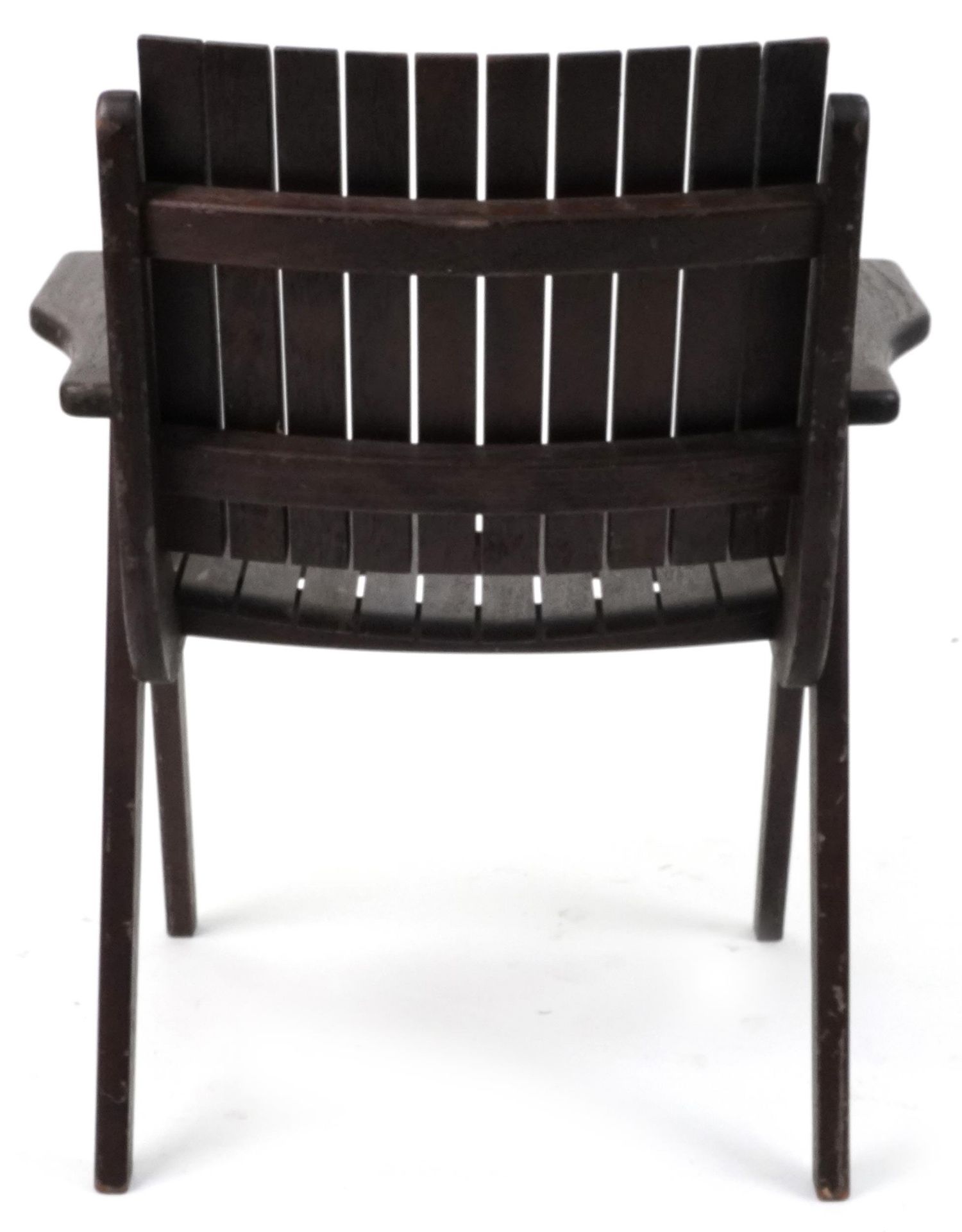 Autoban, stained teak slice chair, 81cm high - Image 4 of 5