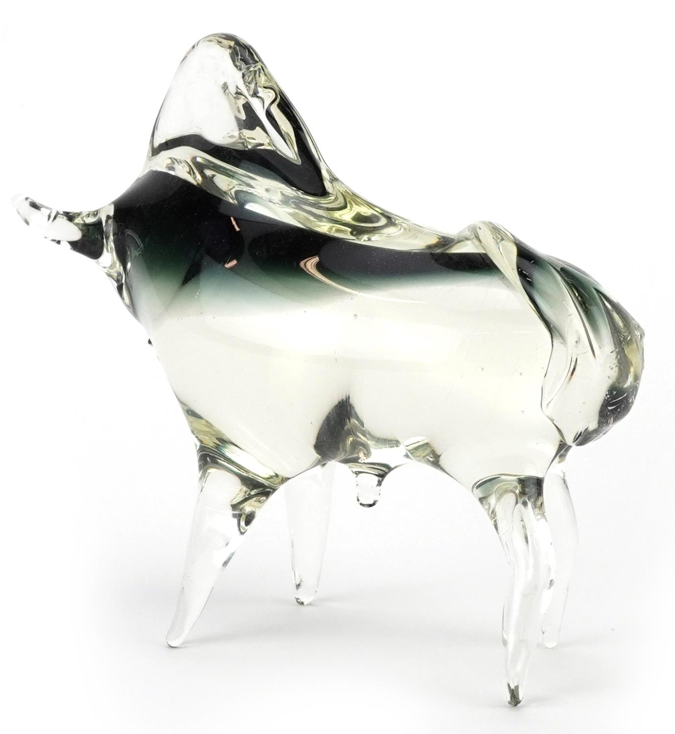 V Nason & Co, Mid century Murano art glass bull, 18cm in length - Image 2 of 3