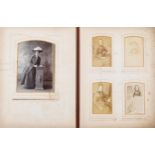 Victorian tooled leather musical photograph album housing social history cabinet cards and carte