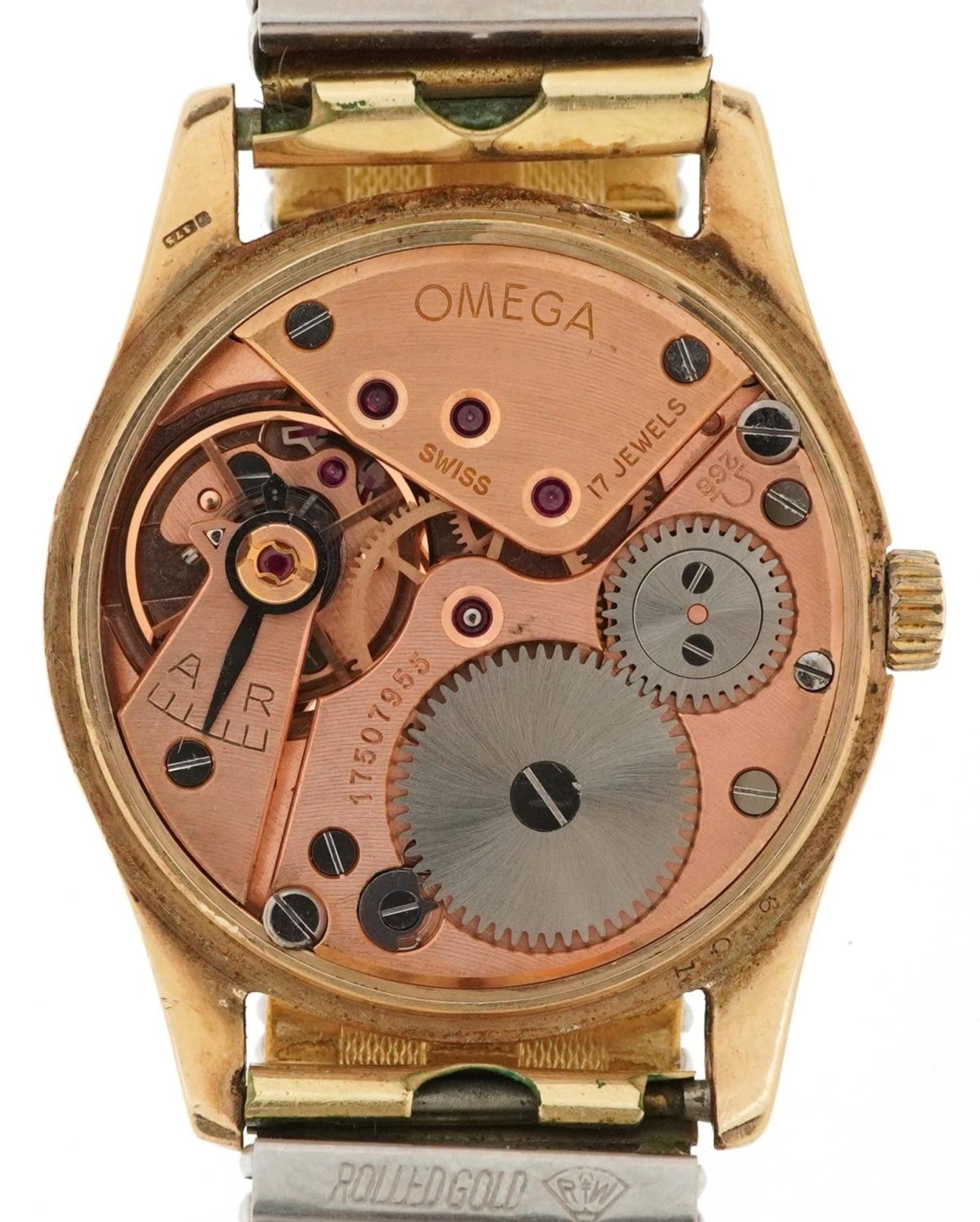Omega, gentlemen's 9ct gold manual wind wristwatch having subsidiary dial with Arabic numerals, - Bild 5 aus 8