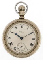 Waltham, Southern Railway gentlemen's open face keyless pocket watch having enamelled and subsidiary
