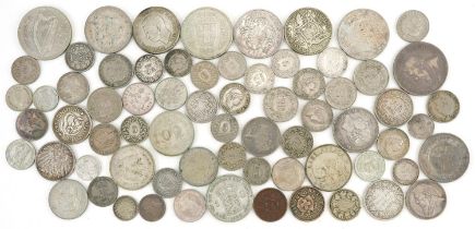 Antique and later world coinage, mostly silver, including German mark, New Zealand two and a half