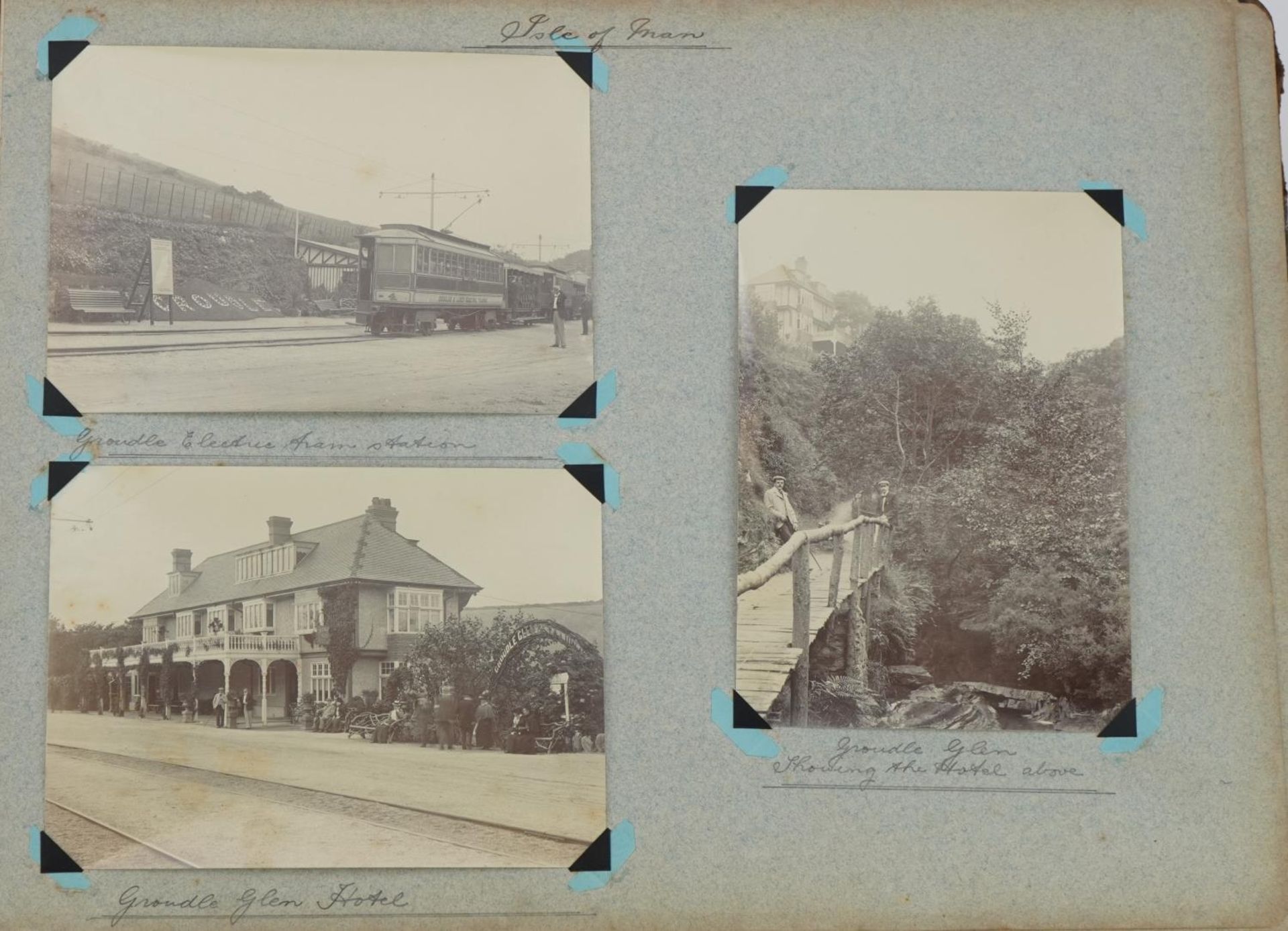Early 20th century black and white photographs relating to the Isle of Man arranged in an album - Bild 8 aus 28