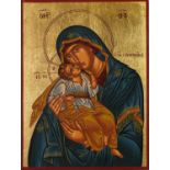 Greek icon on wood panel of Madonna and child, 40cm x 30cm