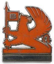 Vintage automobilia interest Bedford lorry Red Griffin badge, 17cm high