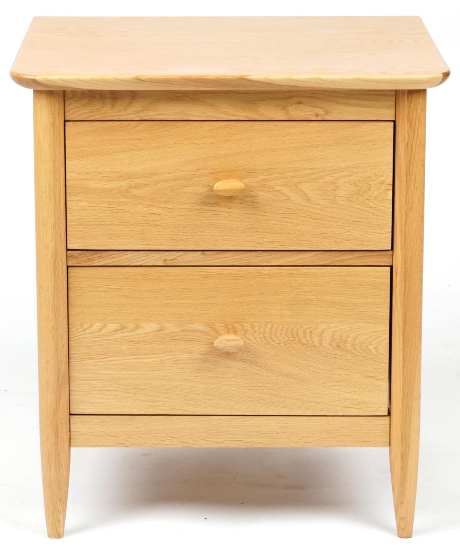 Ercol Teramo contemporary light oak two drawer bedside chest, 60cm H x 53cm W x 47cm D - Bild 2 aus 6