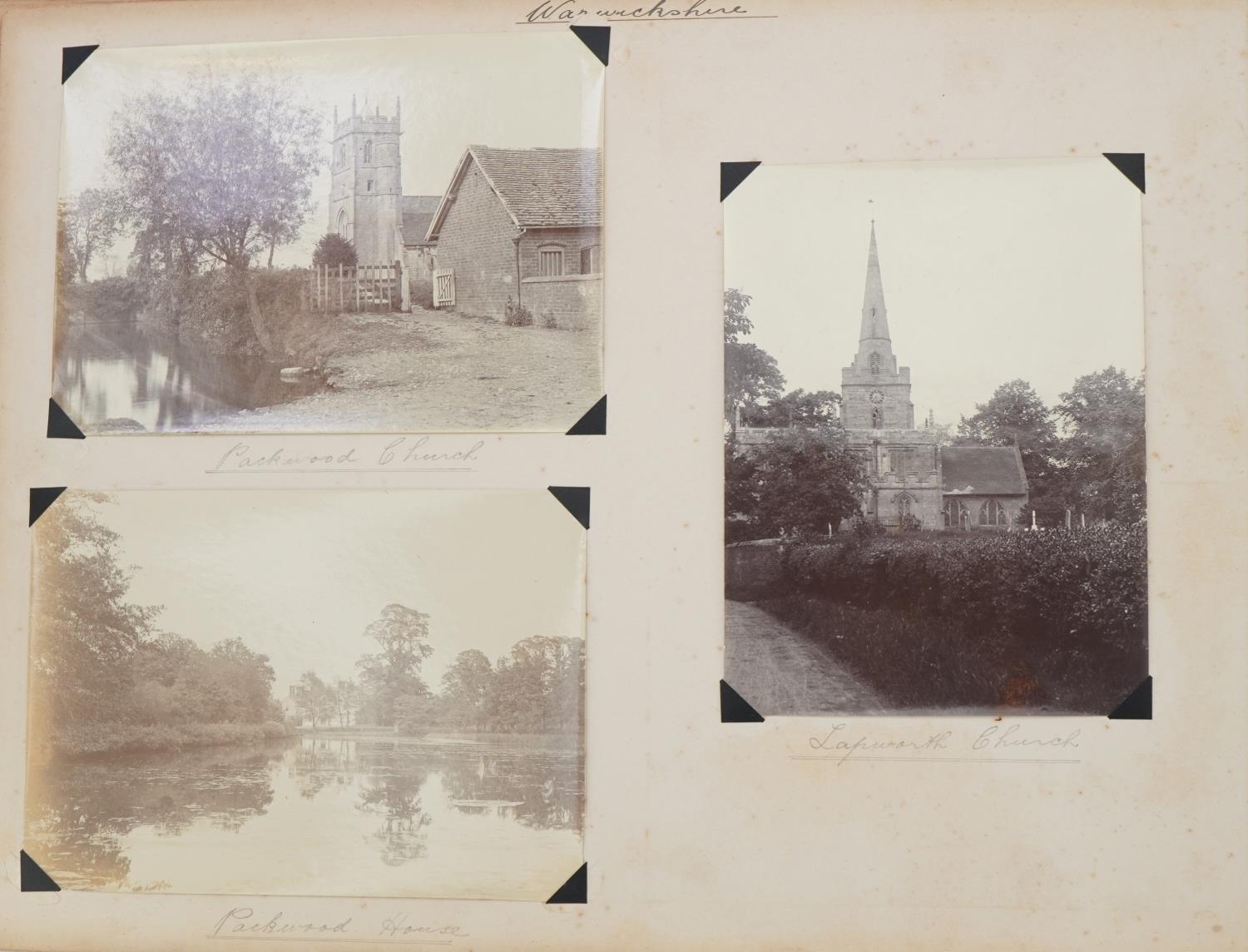 Early 20th century black and white photographs arranged in an album including Staffordshire, - Image 14 of 40