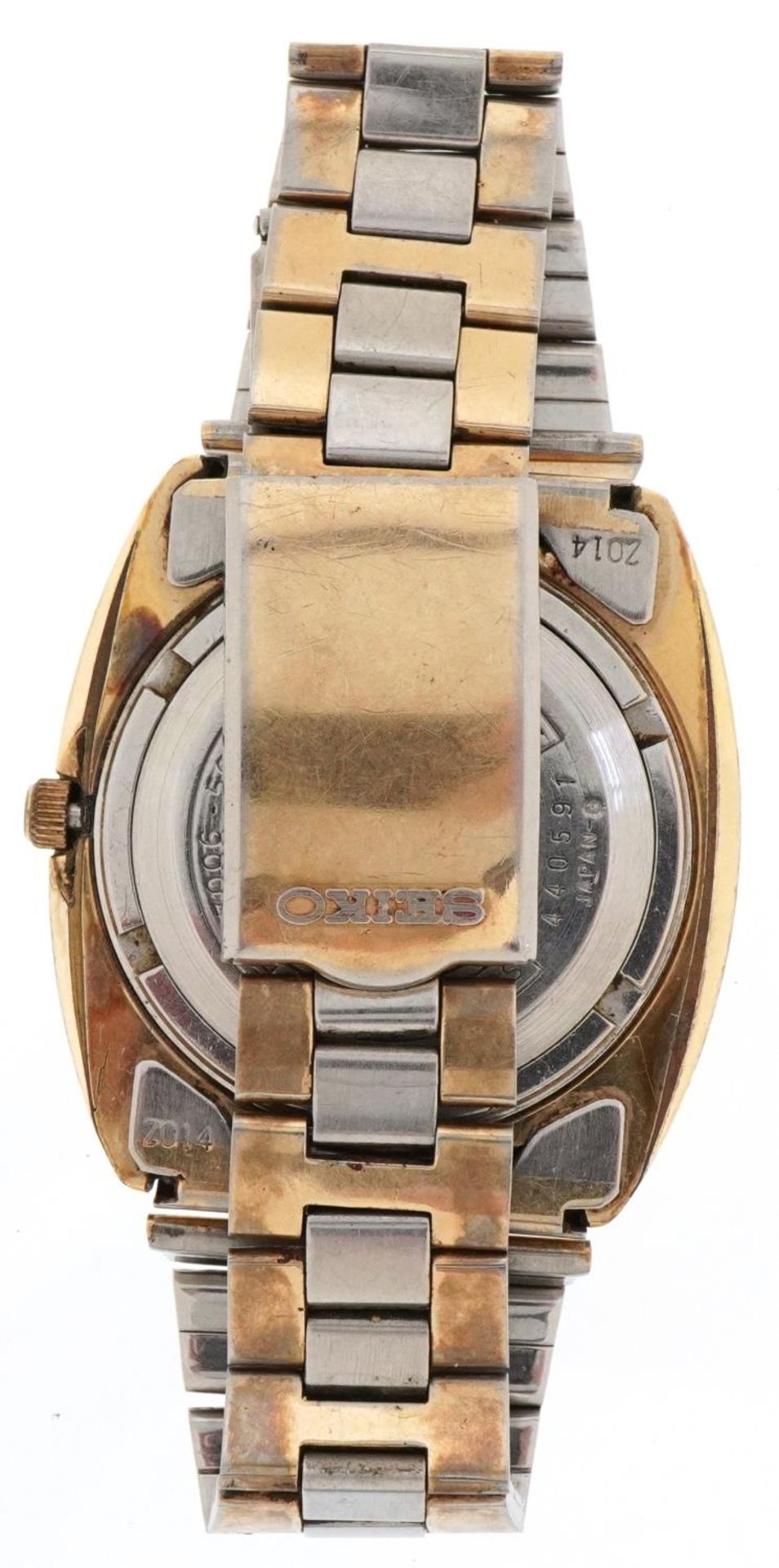 Seiko, gentlemen's Seiko automatic wristwatch having gilt dial with day/date aperture, the case - Bild 3 aus 5