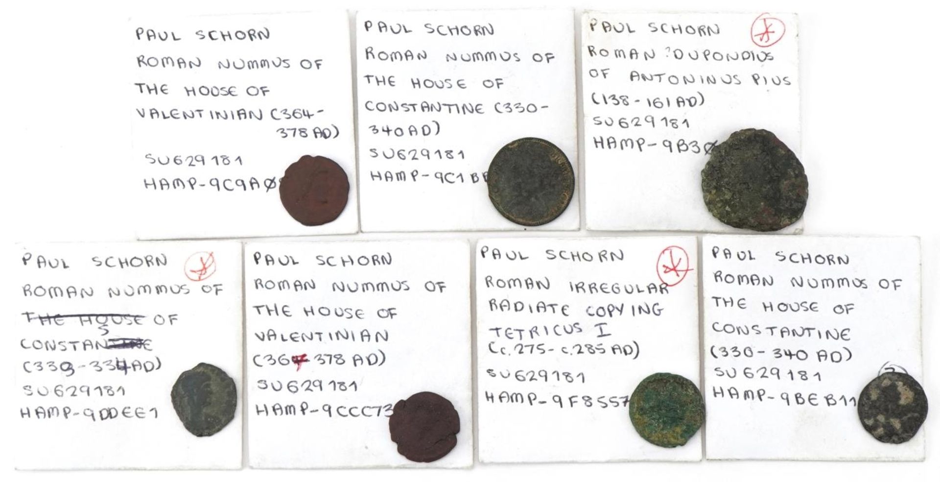 Early Roman coins in coin packets