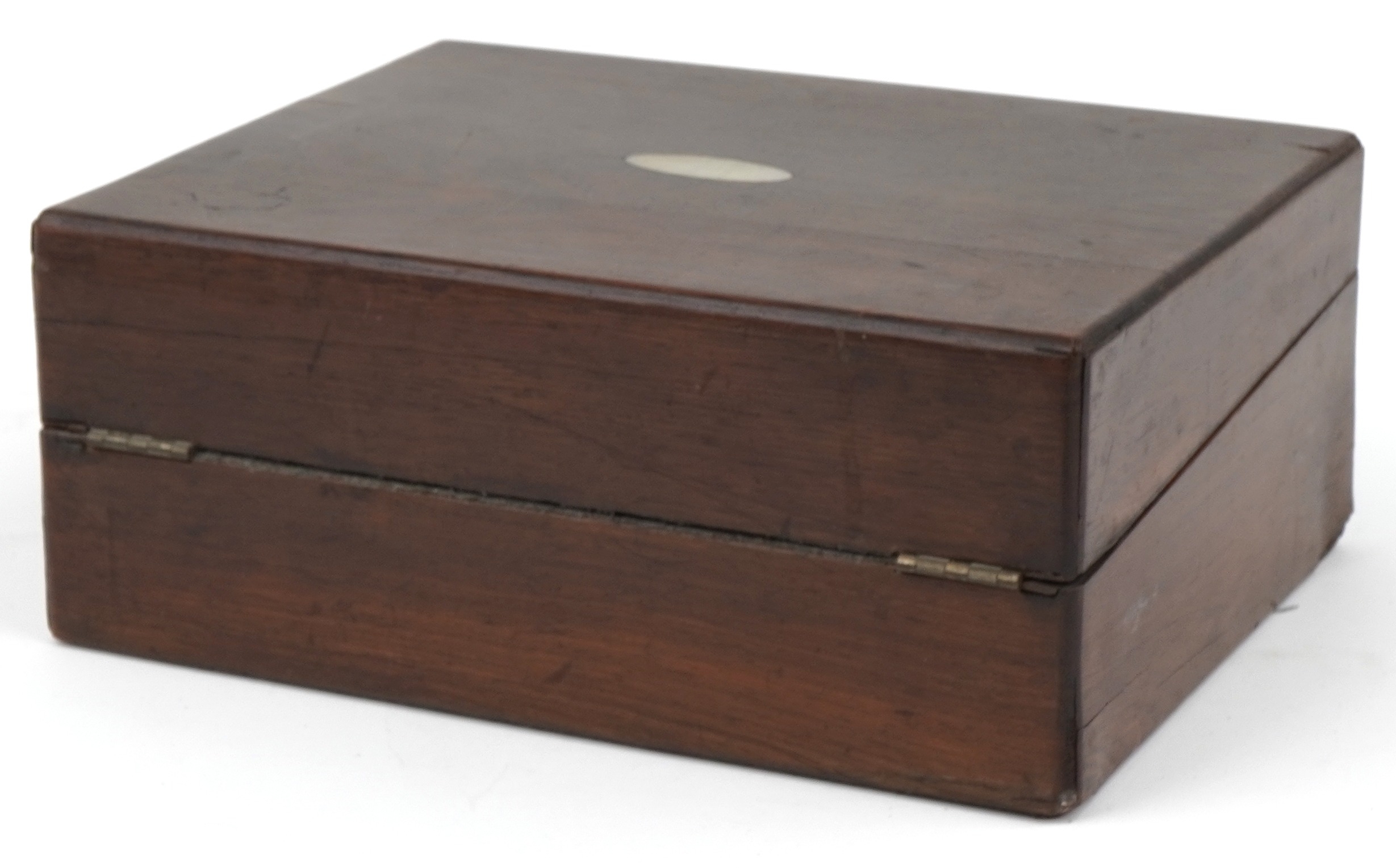 Victorian rosewood writing slope with fitted interior, 12.5cm H x 30cm W x 22.5cm D - Image 4 of 5