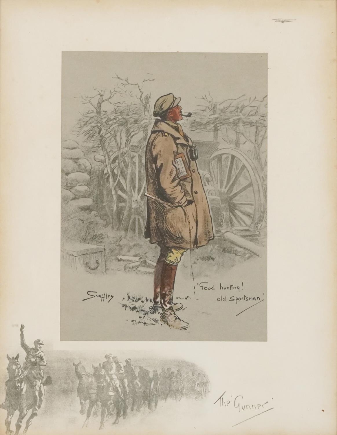Good Hunting Old Sportsman the Gunner - World War I interest Snaffles print, framed in