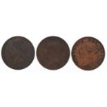 George 1827 and Queen Victoria 1853 halfpennies