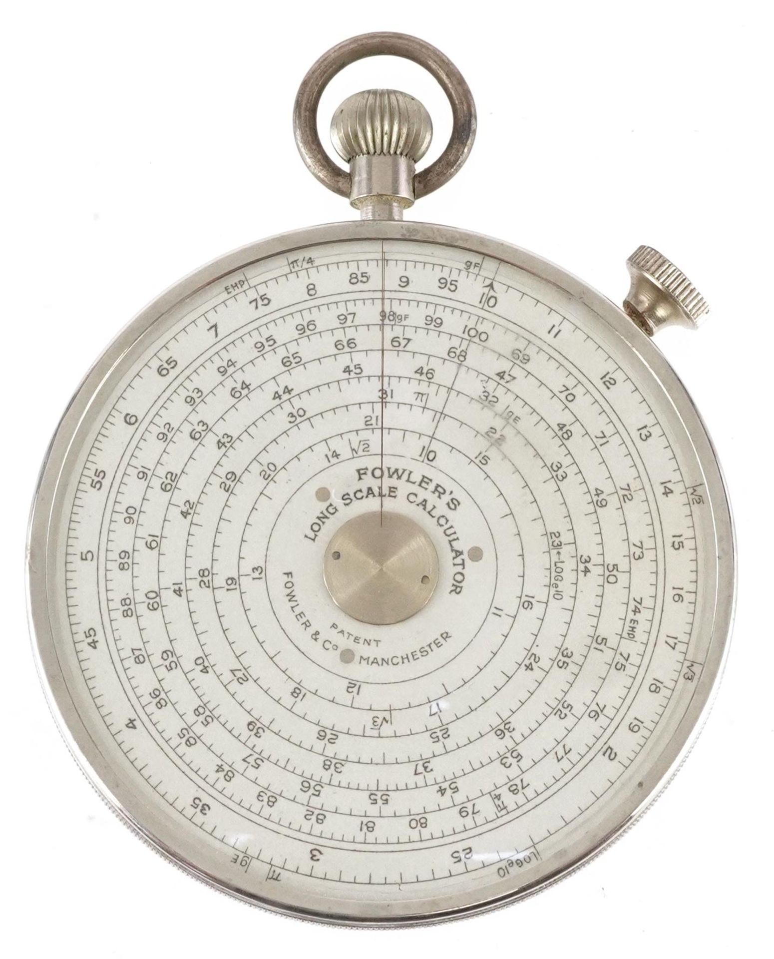 Fowler & Company circular calculator, Manchester, England, 7cm in diameter excluding the case - Bild 2 aus 4