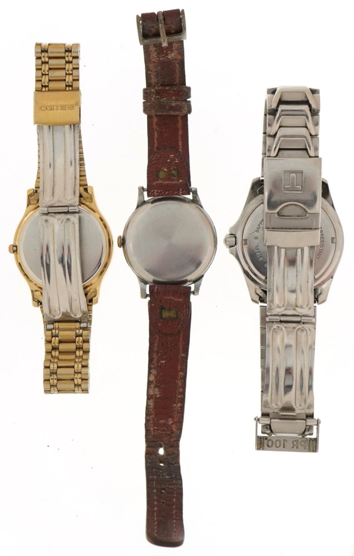 Three vintage and later gentlemen's wristwatches comprising Rotary, Tissot PR100 and Seiko, the - Bild 3 aus 5