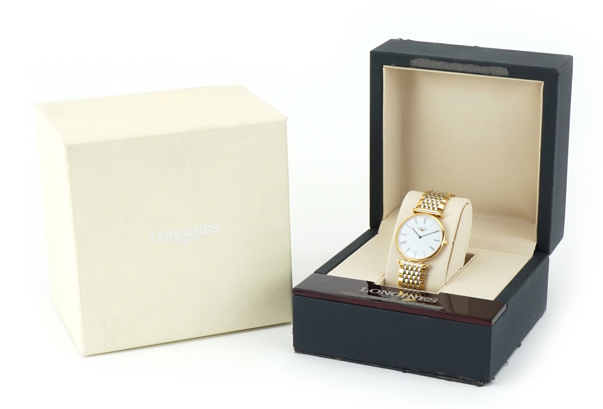 Longines, gentlemen's gold plated La Grand Classique de Longines quartz wristwatch with box and - Image 6 of 8
