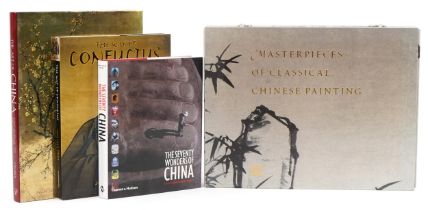 Four Chinese art related hardback books comprising Masterpieces of Classical Chinese Painting, The