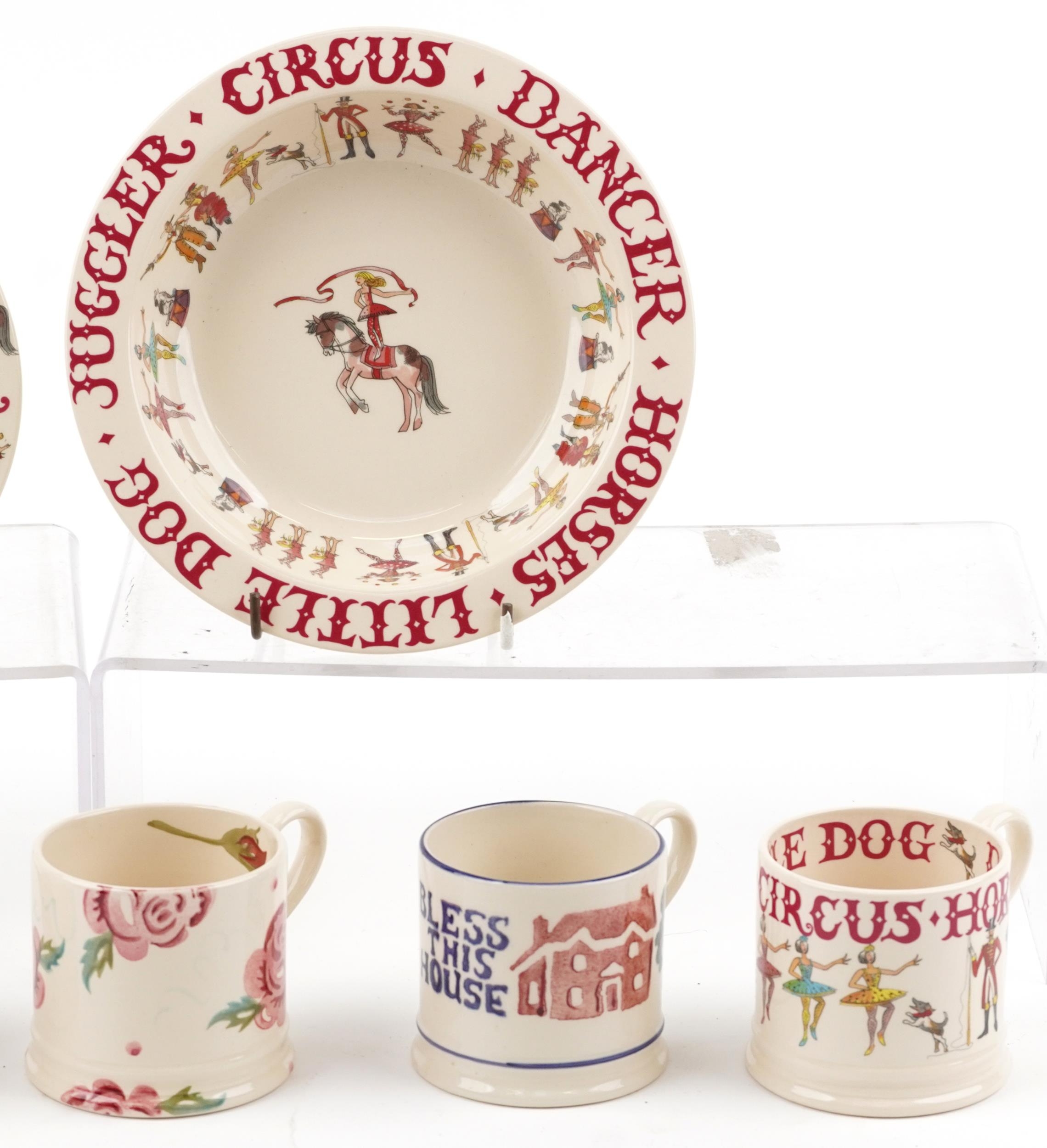 Emma Bridgewater tableware including Running Away with the Circus mug, bowl and plate, the largest - Image 3 of 3
