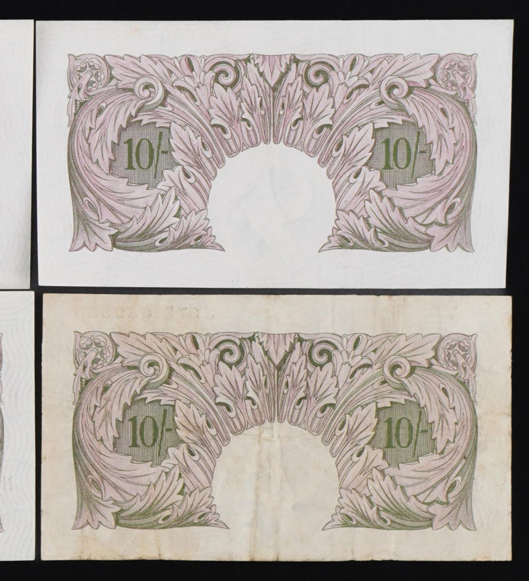 Six Bank of England ten shilling notes, each Chief Cashier K O Peppiatt, including three with - Bild 11 aus 12