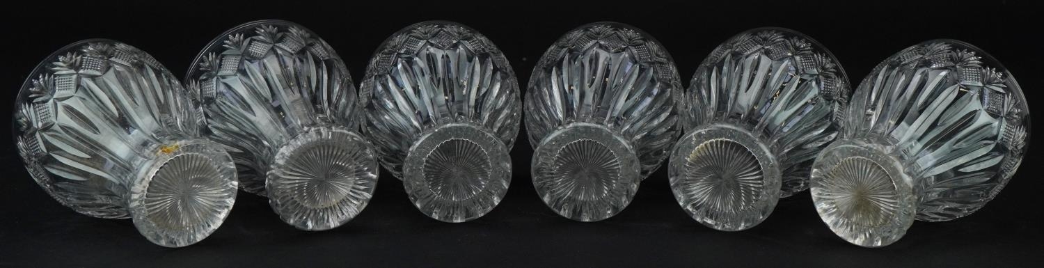 Six early 20th century of six cut glass balloon tumblers, each 8.5cm high - Image 6 of 6