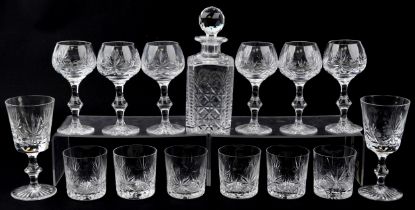 Edinburgh and Stuart crystal including set of six tumblers and decanter, the largest each 18cm high