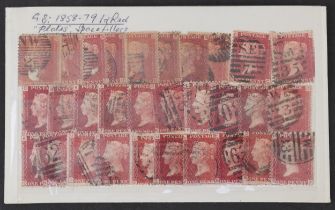 Selection of Victorian 1858-1879 Penny Red stamps