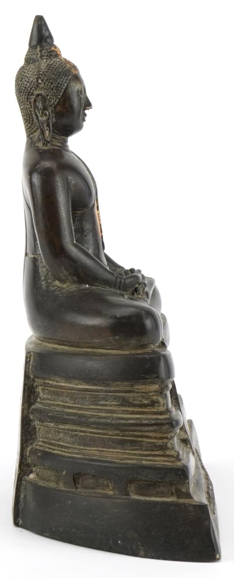 Oriental gilt bronze Buddha, 24cm high - Image 6 of 8