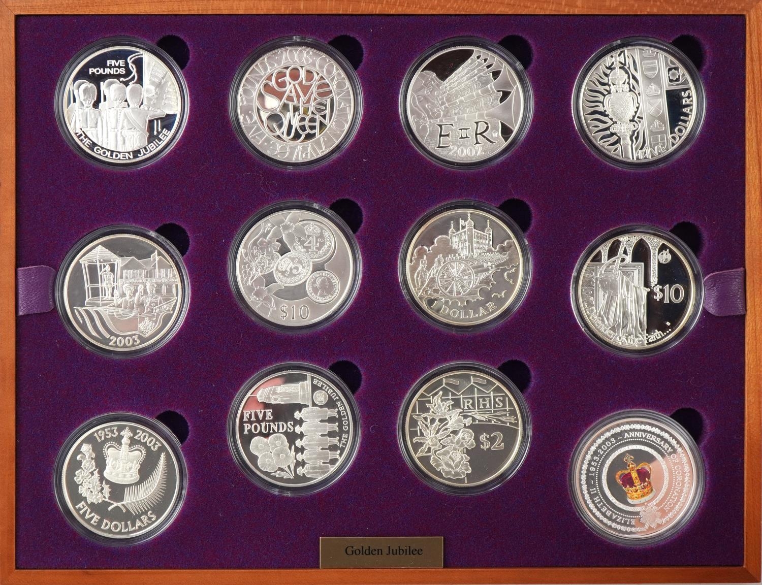 Queen Elizabeth II Golden Jubilee silver proof coin collection comprising twenty four coins housed - Image 4 of 10