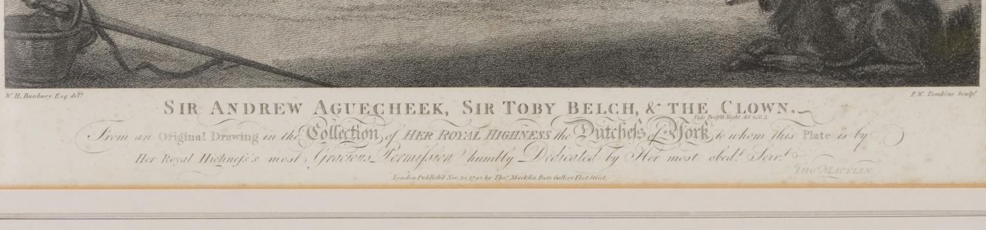 W H Bunbury Esq. - Sir Andrew Aguecheek, Sir Toby Belch and The Clown, black and white print, - Image 3 of 4