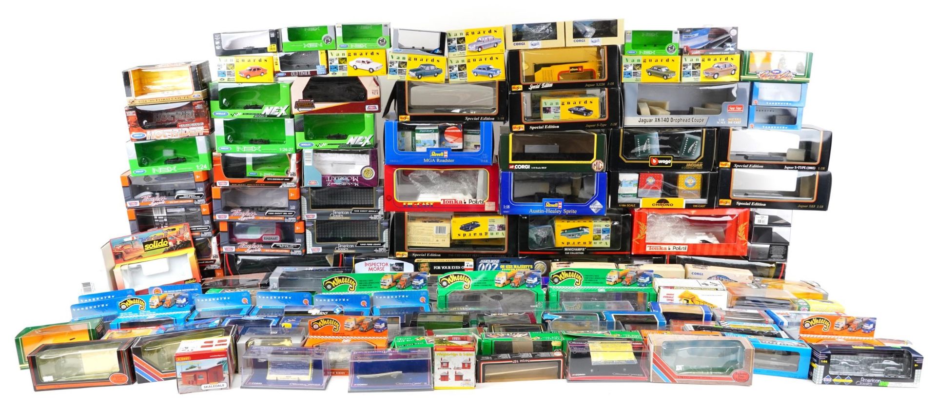 Extensive collection of model collector's vehicle boxes