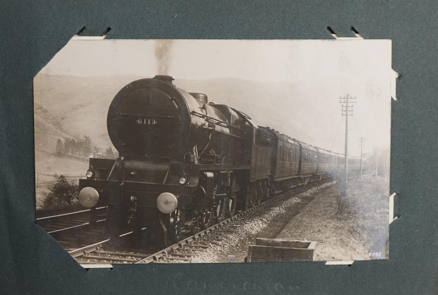 Railway items including postcards of trains arranged in two albums, British Railways torch and a - Image 9 of 15