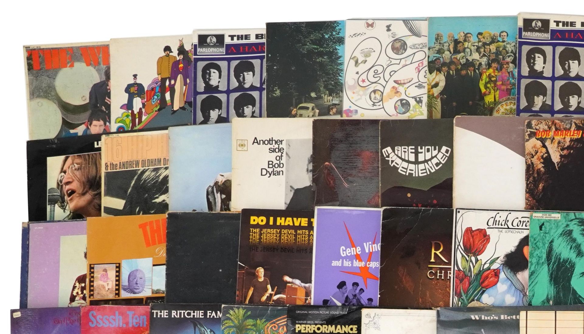 Vinyl LP records including The Beatles White Album numbered 0516094, David Bowie, Led Zeppelin, - Bild 3 aus 10