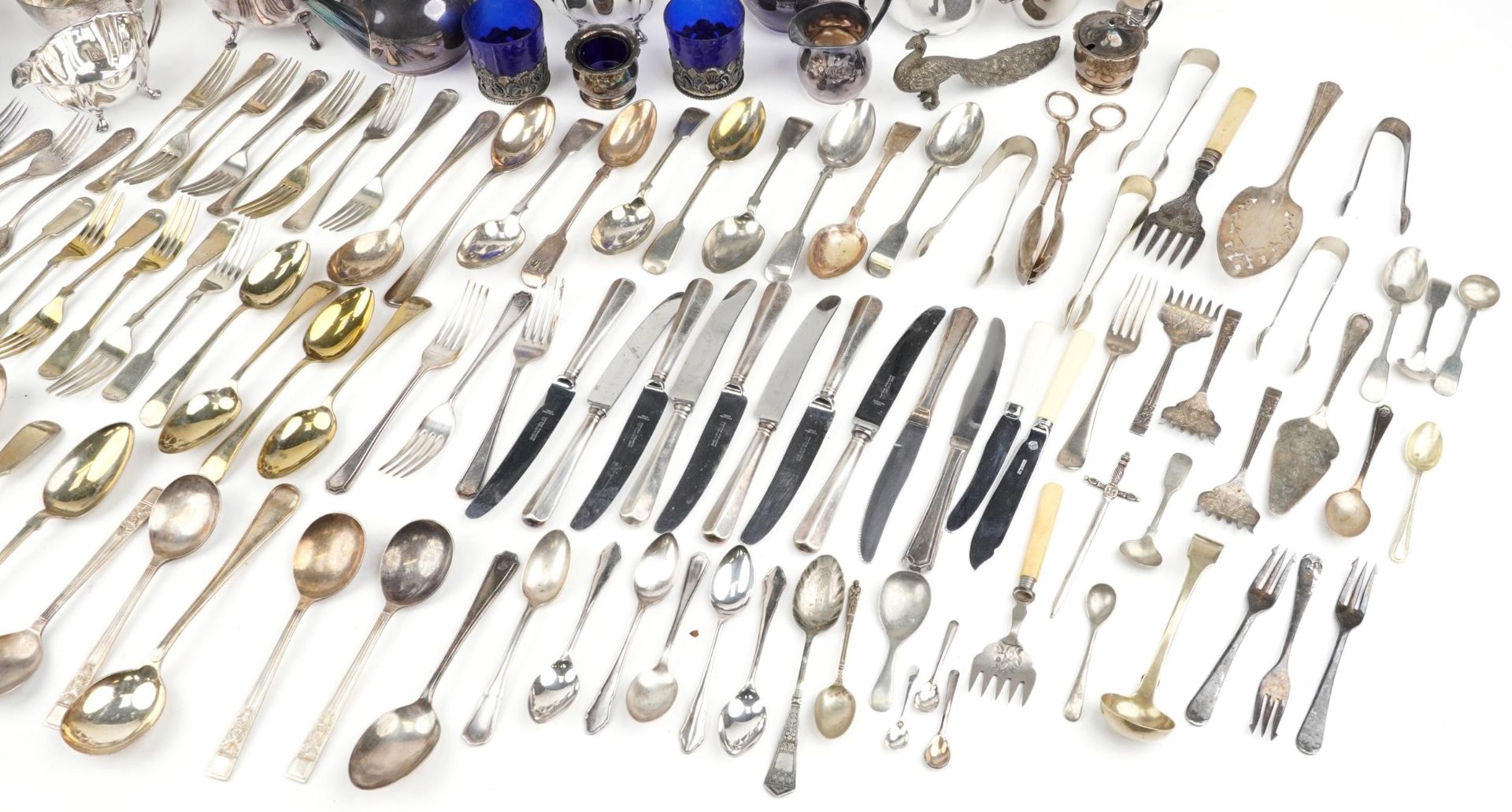 Victorian and later silver plated metalware including Elkington & Co vase, various flatware and - Bild 5 aus 5