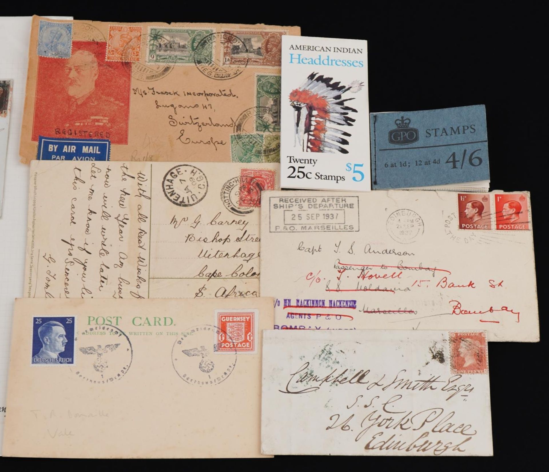 19th century and later postal history including a Penny Black cover dated 1840 and a Penny Red - Bild 3 aus 4
