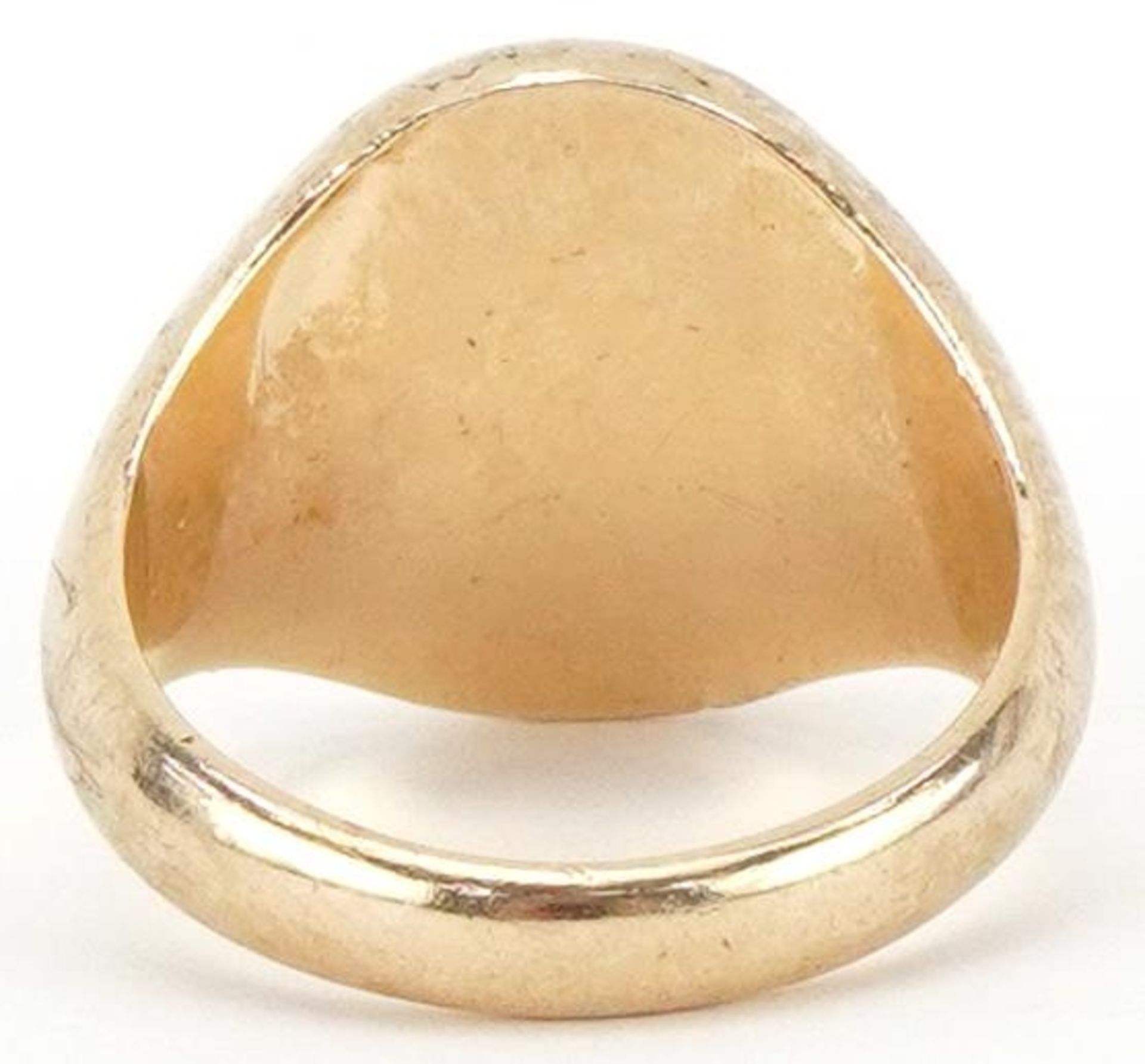 Heavy gentlemen's 9ct gold signet ring, size O, 10.9g - Image 2 of 5